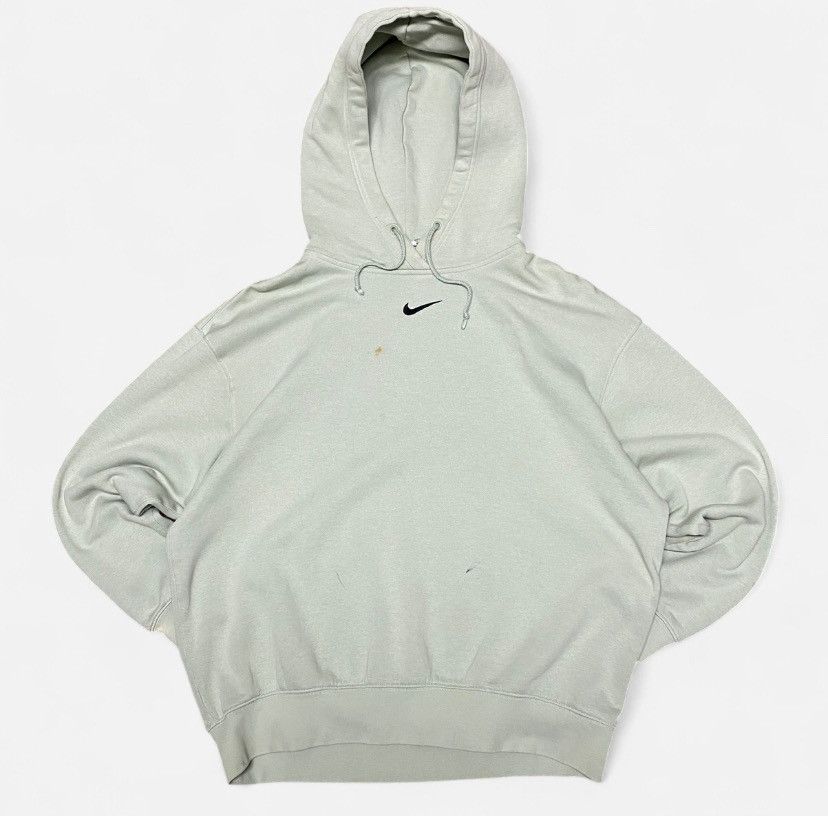 Y2K Nike centre swoosh teal boxy hoodie