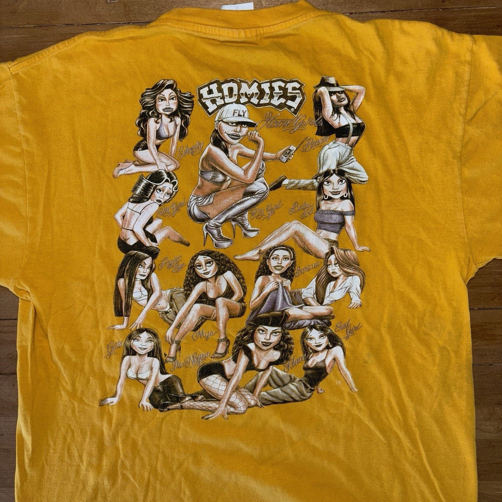 Homies × Vintage Vintage Homies “Homie Girls” Low Rider Tee L Yellow 1990s Size US L / EU 52-54 / 3 - 2 Thumbnail