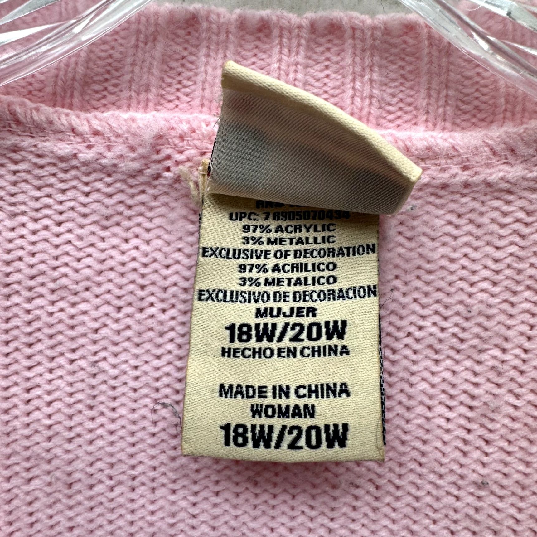 Faded Glory VINTAGE Y2K Pink Fair Isle Icelandic Nordic Geometric Sweater 18W XL Plus 20W Knit Geometric VINTAGE Size XXL / US 16-18 / IT 52-54 - 6 Thumbnail
