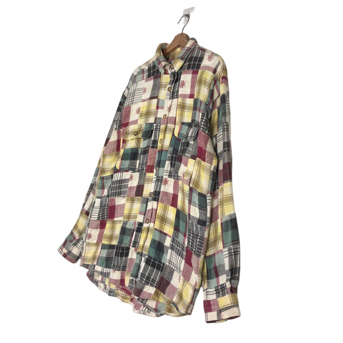 Flannel 🔥Vtg Flannel Jacket Patchwork Design Kearney House Japan Size US L / EU 52-54 / 3 - 2 Thumbnail