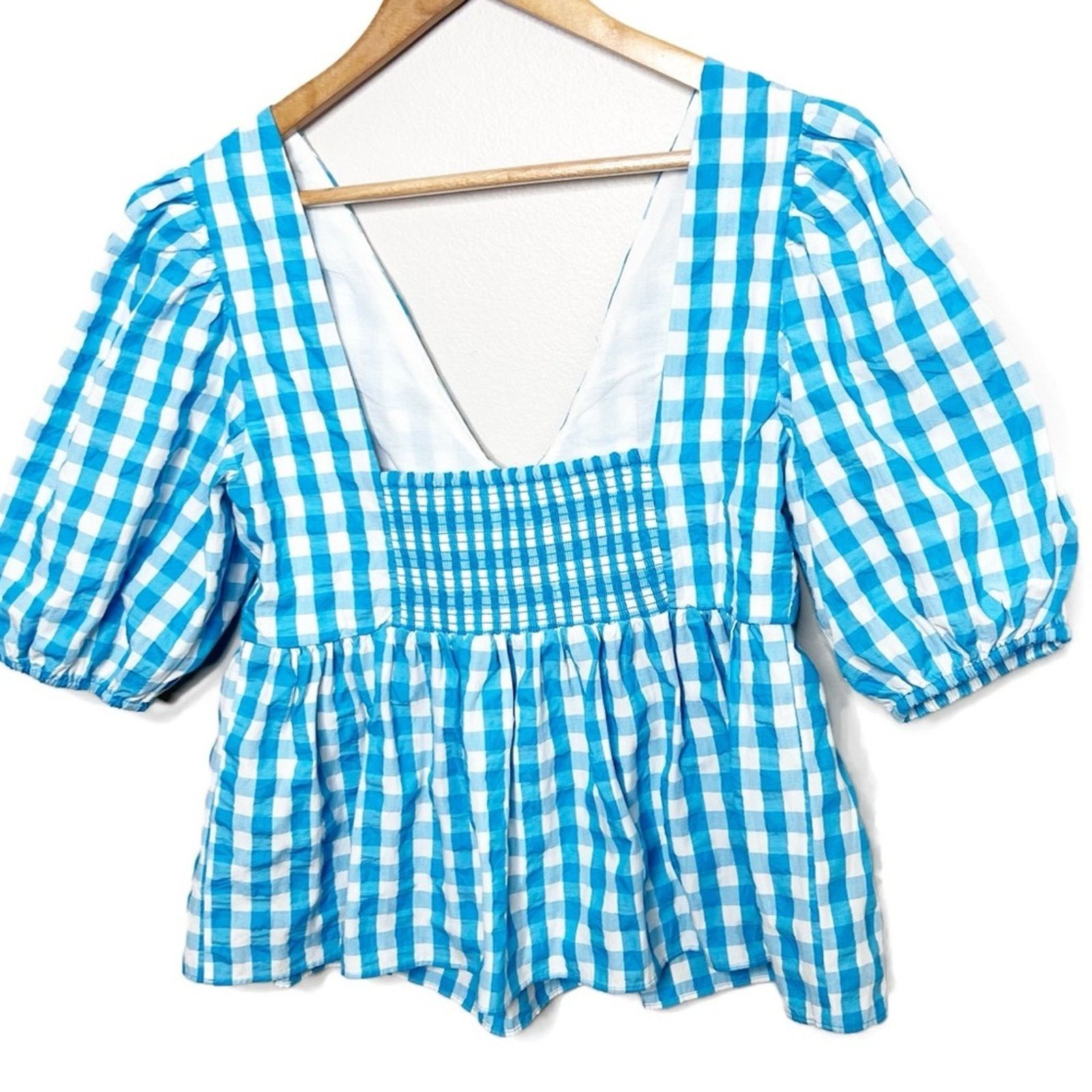 Lilly Pulitzer Lilly Pulitzer Sarafina Gingham Babydoll Women's Blouse Size L / US 10 / IT 46 - 11 Thumbnail