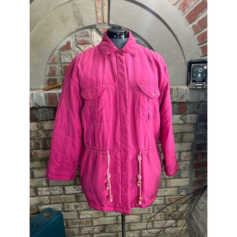 Vintage Bushwacker Coat Pink barbiecore hot pink 100% silk Size S / US 4 / IT 40 - 1 Thumbnail