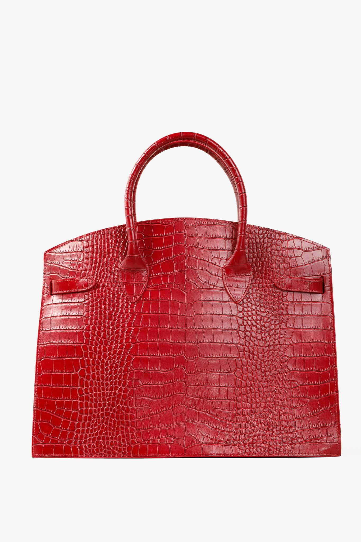 Designer Teddy Blake Kate Red Croco Embossed Leather Handbag Size ONE SIZE - 4 Thumbnail