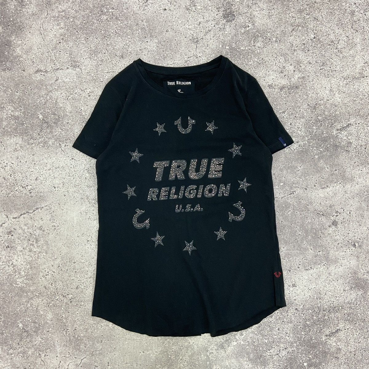 True Religion Vintage 00s True Religion USA Glitter tee y2k black L hype Size S / US 4 / IT 40 - 1 Thumbnail