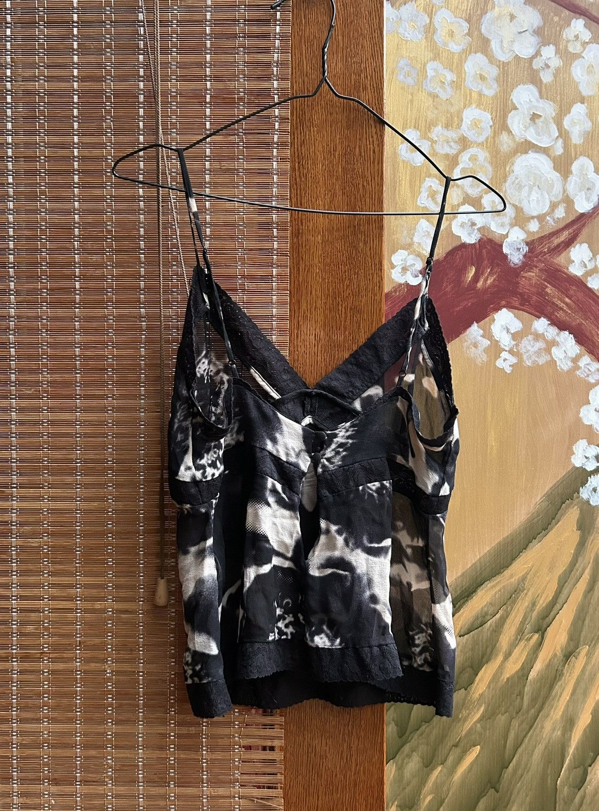 Karl Lagerfeld Karl Lagerfeld X H&M Silk Mesh Crop Top Abstract Floral Size S / US 4 / IT 40 - 2 Thumbnail