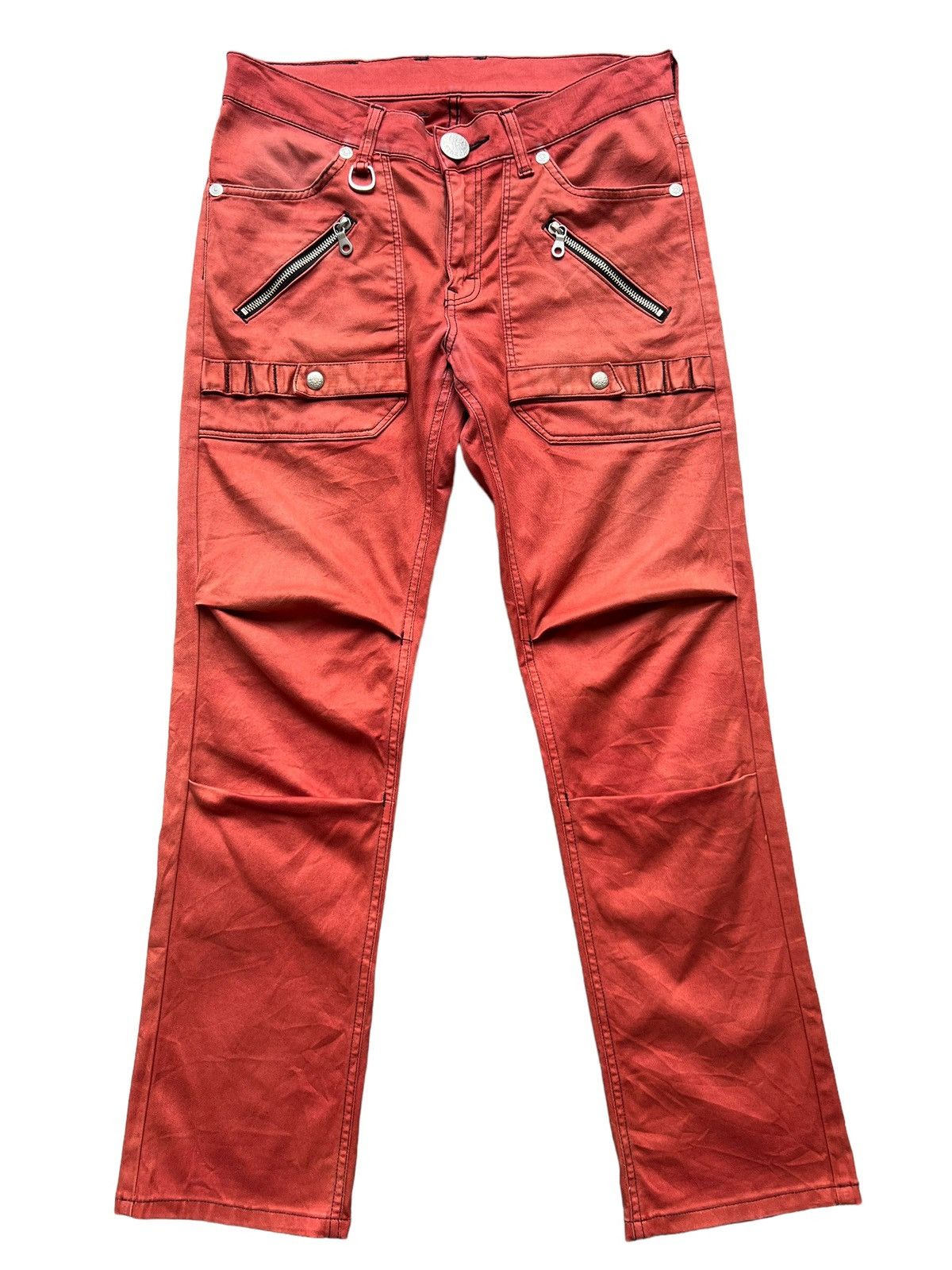 Lee Lee Multipocket Tactical Bondage Red Straight Pants 33x30 Size US 33 - 2 Thumbnail