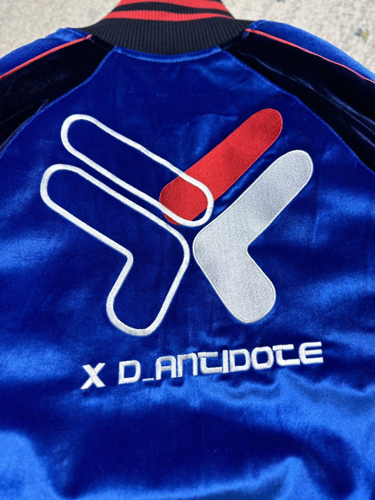 Fila × Japanese Brand D-Antidote x Fila Logo Velvet Stadium Jacket Blue/Navy Size US M / EU 48-50 / 2 - 6 Thumbnail
