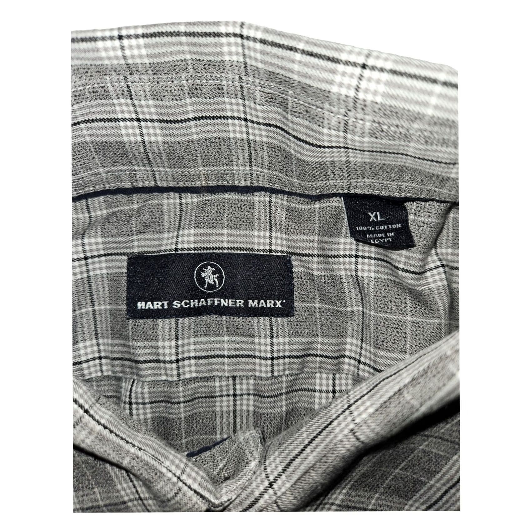 Hart Schaffner Marx Hart Schaffner Marx Button-Up Shirt XL Men Long Sleeve Gray Plaid Size US XL / EU 56 / 4 - 2 Thumbnail