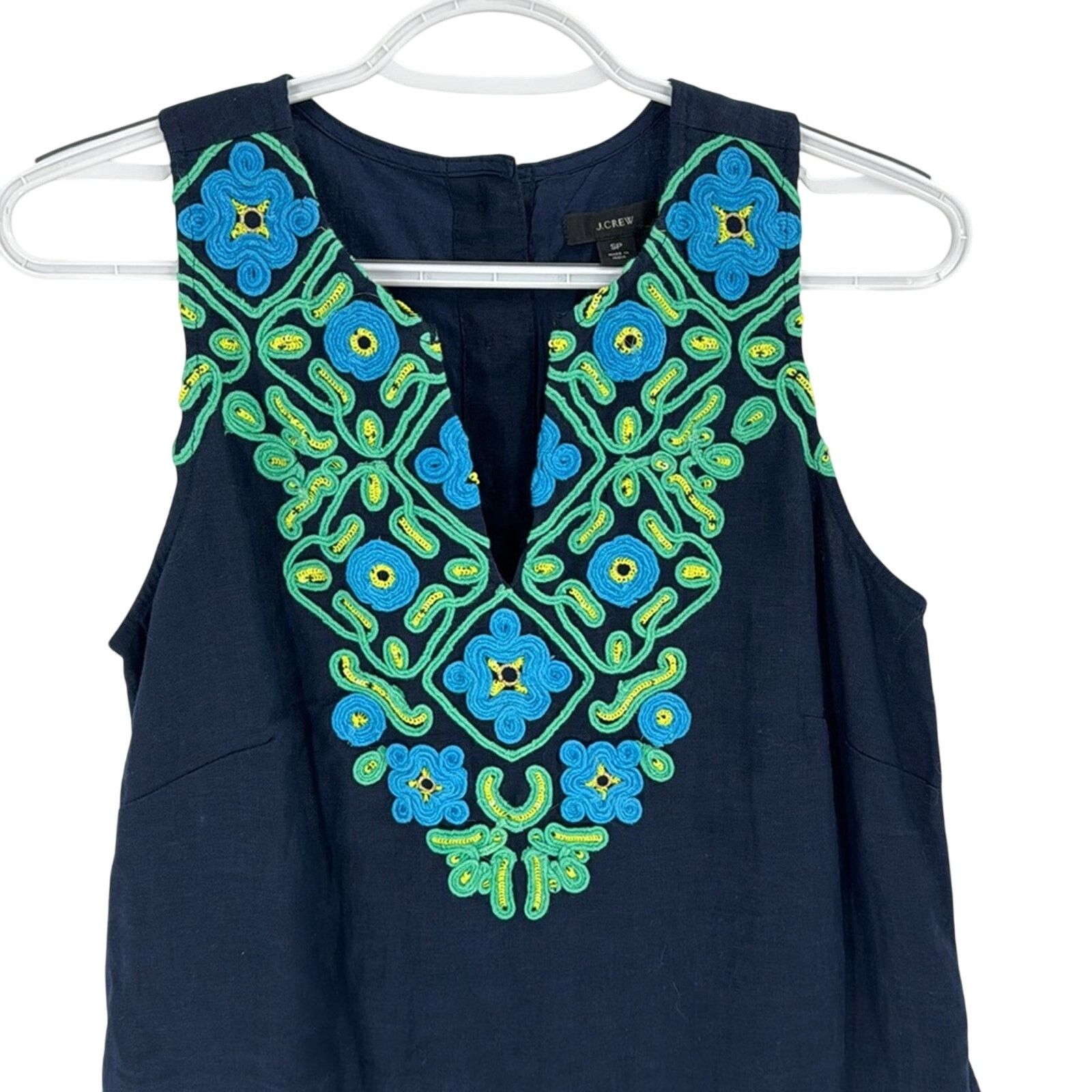 J.Crew J.Crew Button-back linen shift dress with embroidery size SP Size S / US 4 / IT 40 - 3 Thumbnail