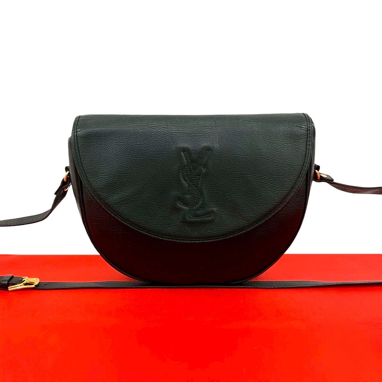 YVES YVES Saint Laurent Leather Shoulder Bag Leather Shoulder Bag Duty Free For Usa in Black, Women's
