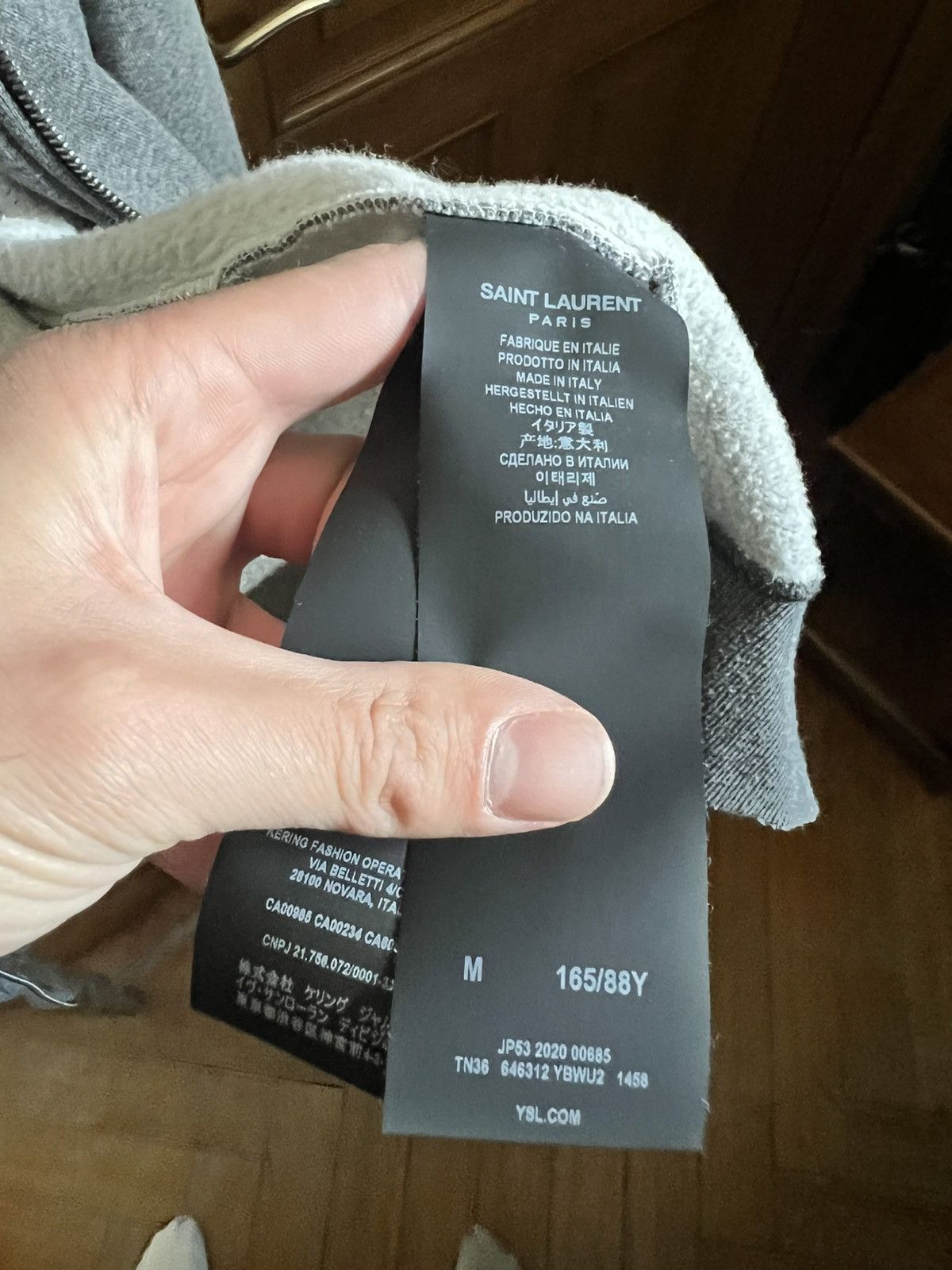 Saint Laurent Paris Saint laurent grey distressed two tone hoodie Size US M / EU 48-50 / 2 - 9 Thumbnail