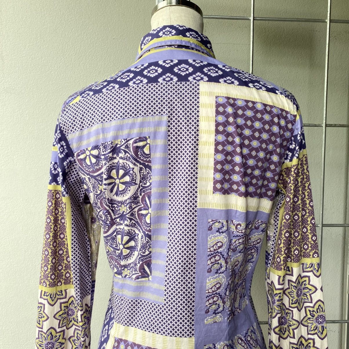 Etro Etro Purple Patchwork Print Long Sleeve Shirt Size XS / US 0-2 / IT 36-38 - 8 Thumbnail
