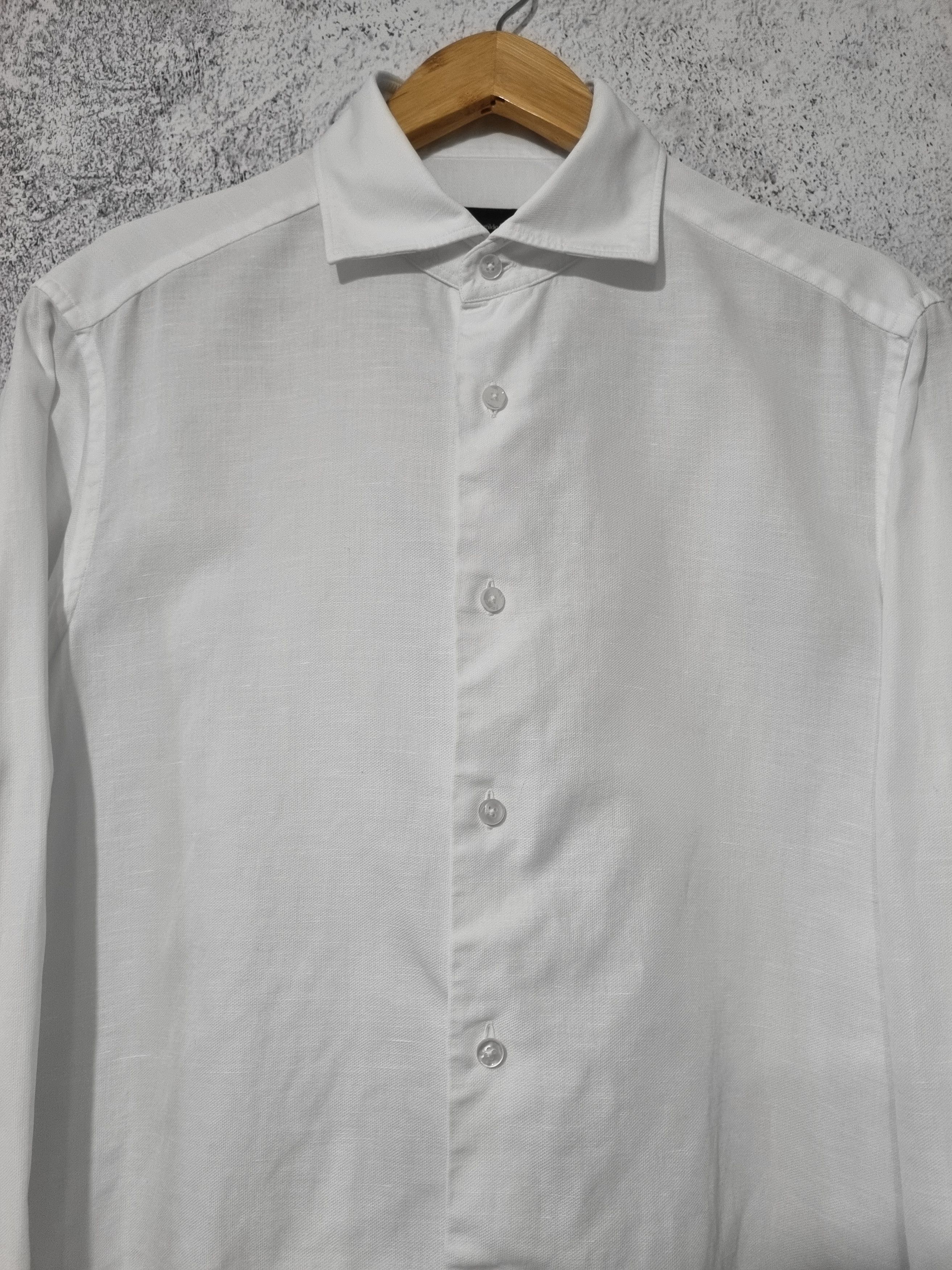 Ermenegildo Zegna Ermenegildo Zegna White Button Up Shirt Tailored Fit Size US M / EU 48-50 / 2 - 2 Thumbnail