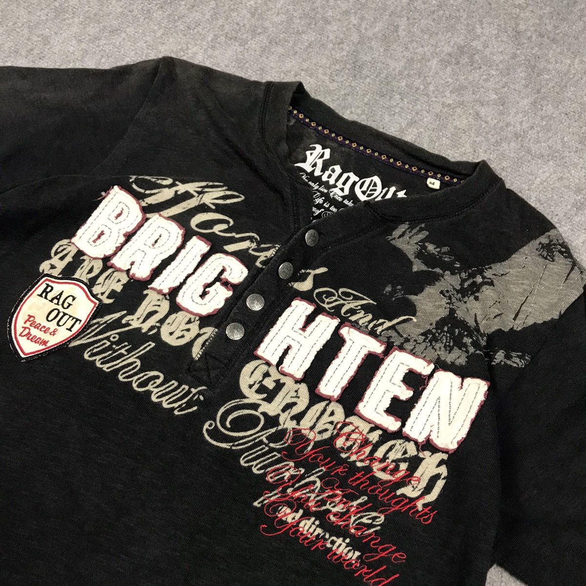 If Six Was Nine × Japanese Brand JAPANERS STYLE RAGOUT BLACK FADED TSHIRT Size US M / EU 48-50 / 2 - 4 Thumbnail