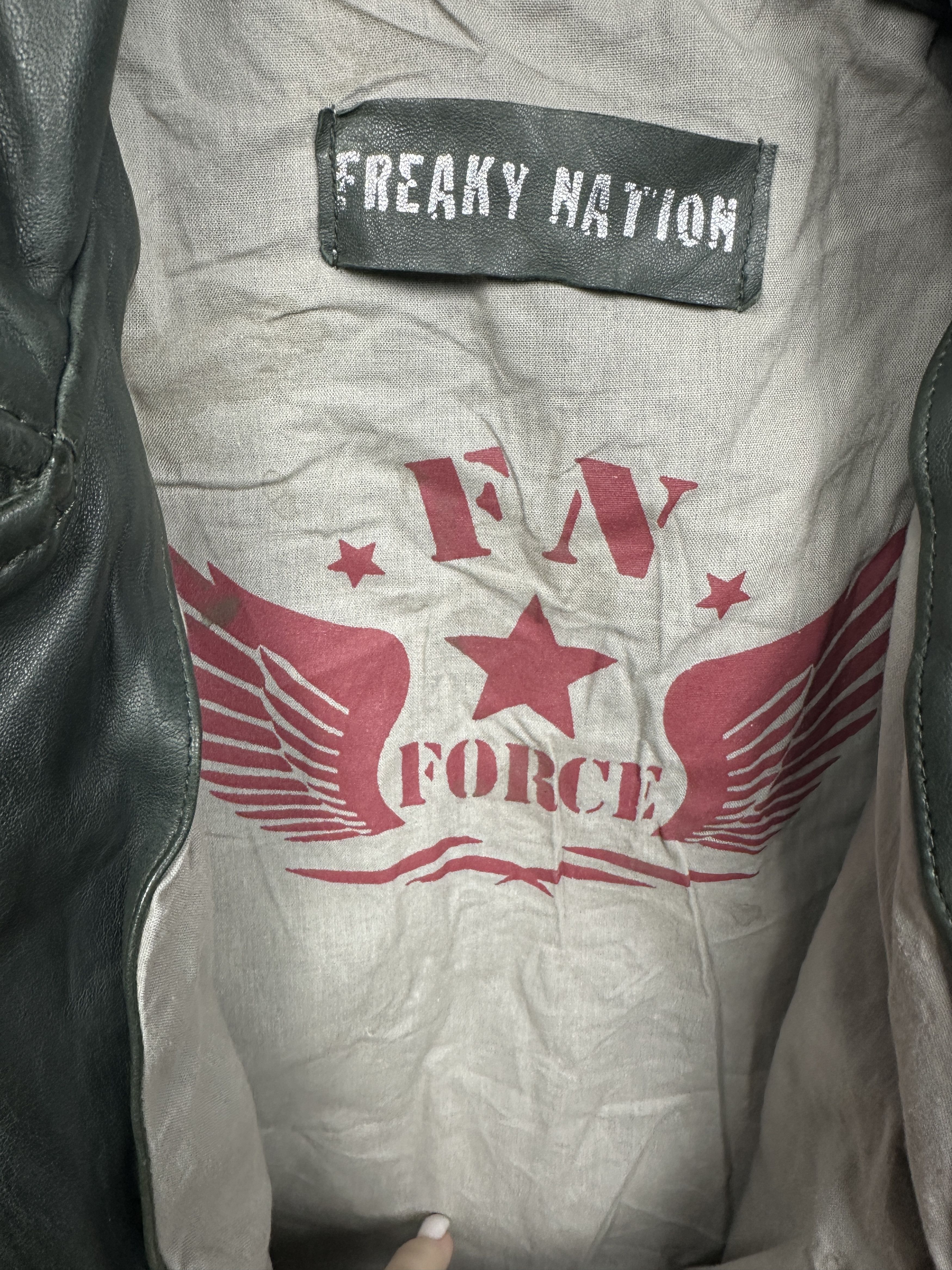 Genuine Leather Freaky Nation Womens Biker Leather Jacket Size XL / US 12-14 / IT 48-50 - 6 Thumbnail