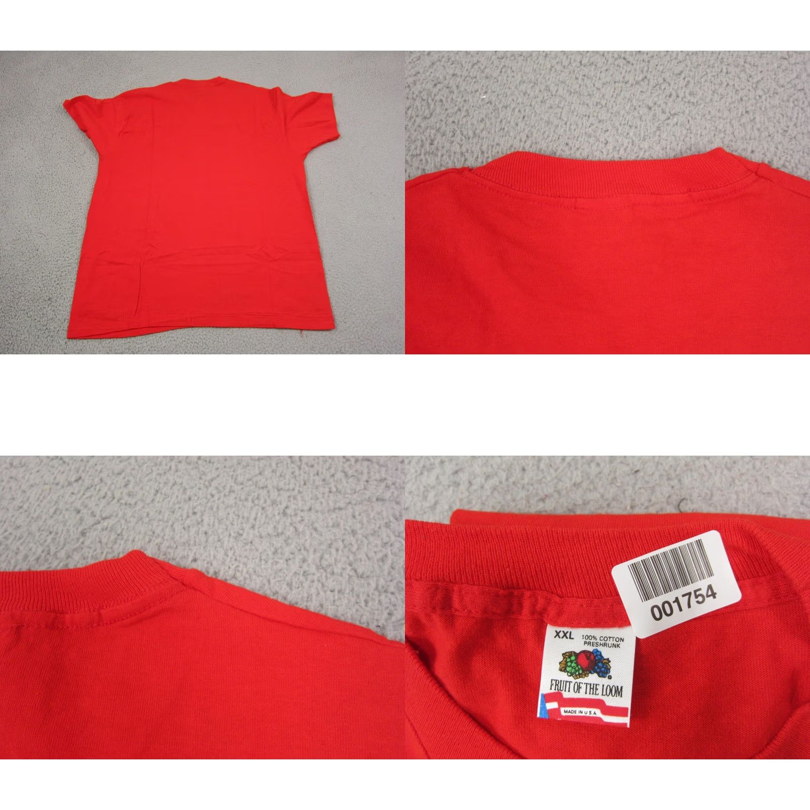 Fruit Of The Loom Fruit of the Loom Shirt Mens 2XL Red Vintage T-Shirt Crew Neck Short Sleeve Knit Cotton 90s Outdoor Mens VINTAGE Size US XXL / EU 58 / 5 - 8 Thumbnail