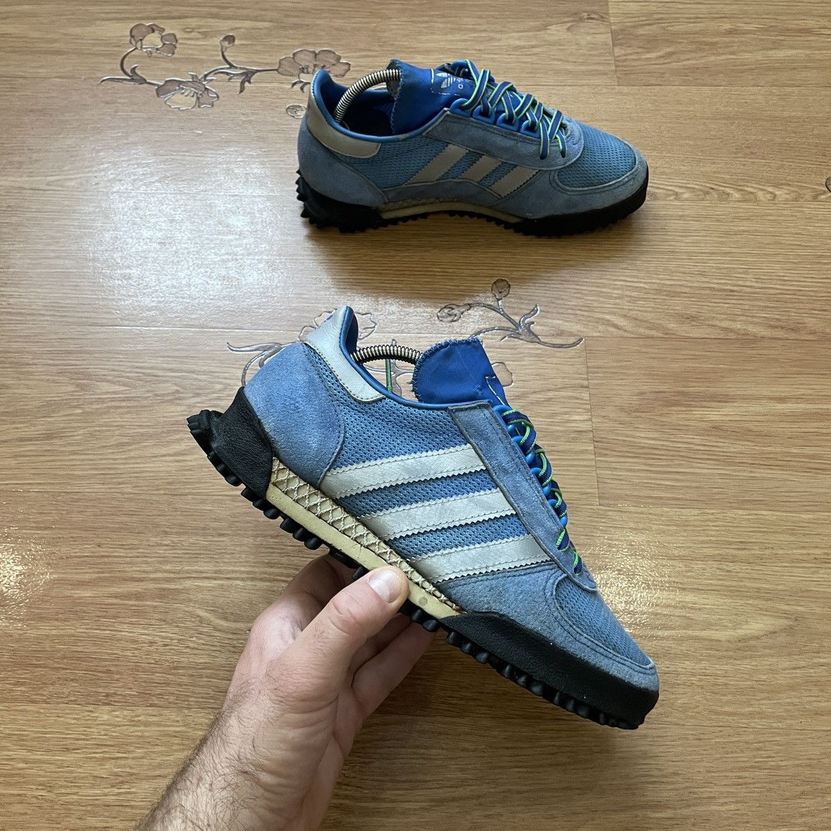 adidas gazelle silver green womens Vintage Adidas Marathon TR Sneakers US 8.5 – dla dushy main image 0
