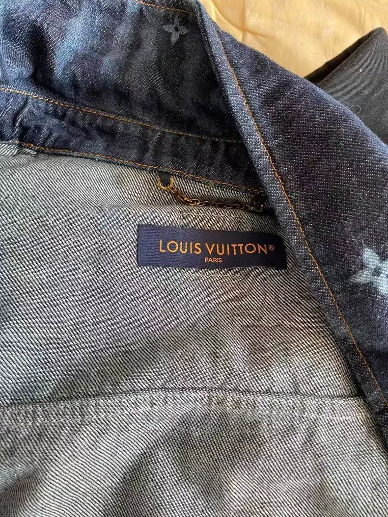 Louis Vuitton Louis Vuitton Wood grain rendering full logo denim short s Size US XL / EU 56 / 4 - 3 Thumbnail