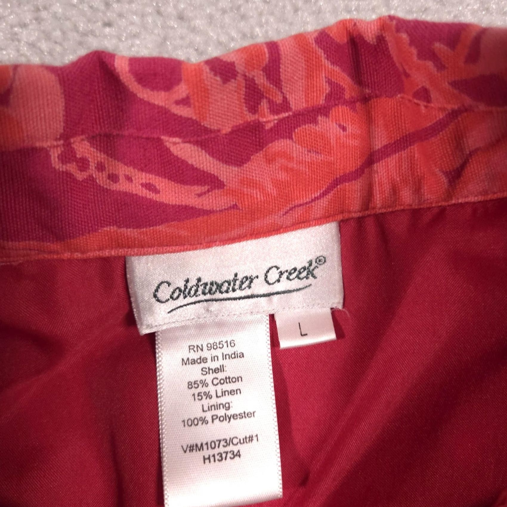 Coldwater Creek Coldwater Creek Shirt Womens L Pink Floral Tropical Button Front Lined Top Size L / US 10 / IT 46 - 5 Thumbnail
