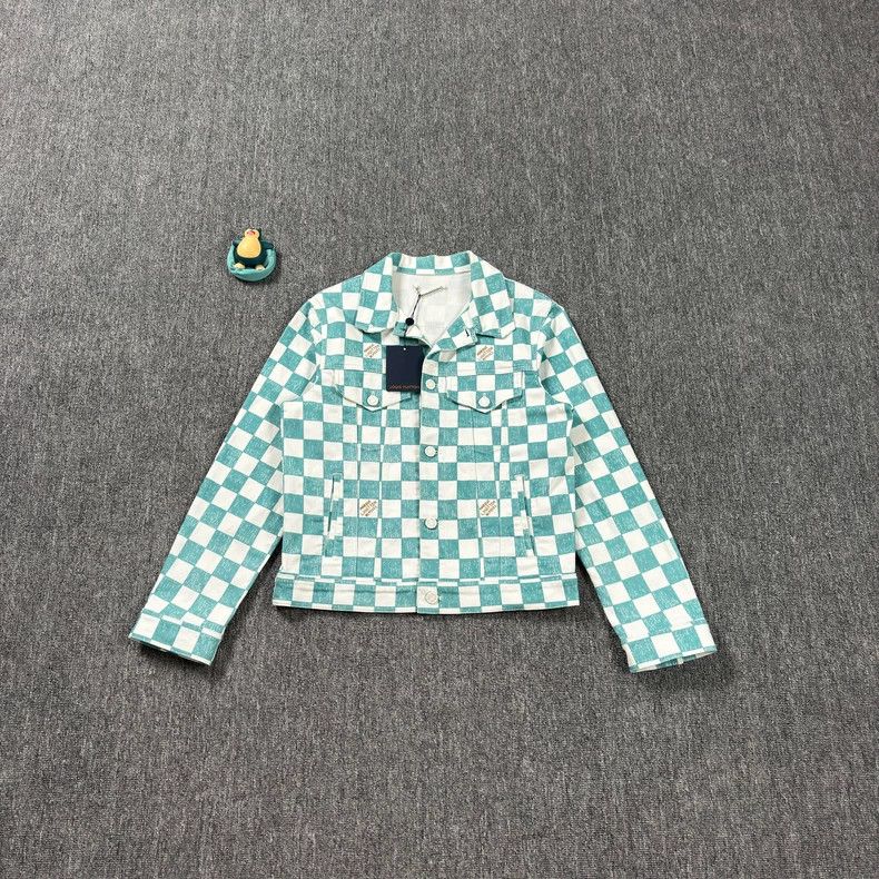 Louis Vuitton LV White Green Checkerboard Denim Jacket - dmc Size US M / EU 48-50 / 2 - 1 Thumbnail