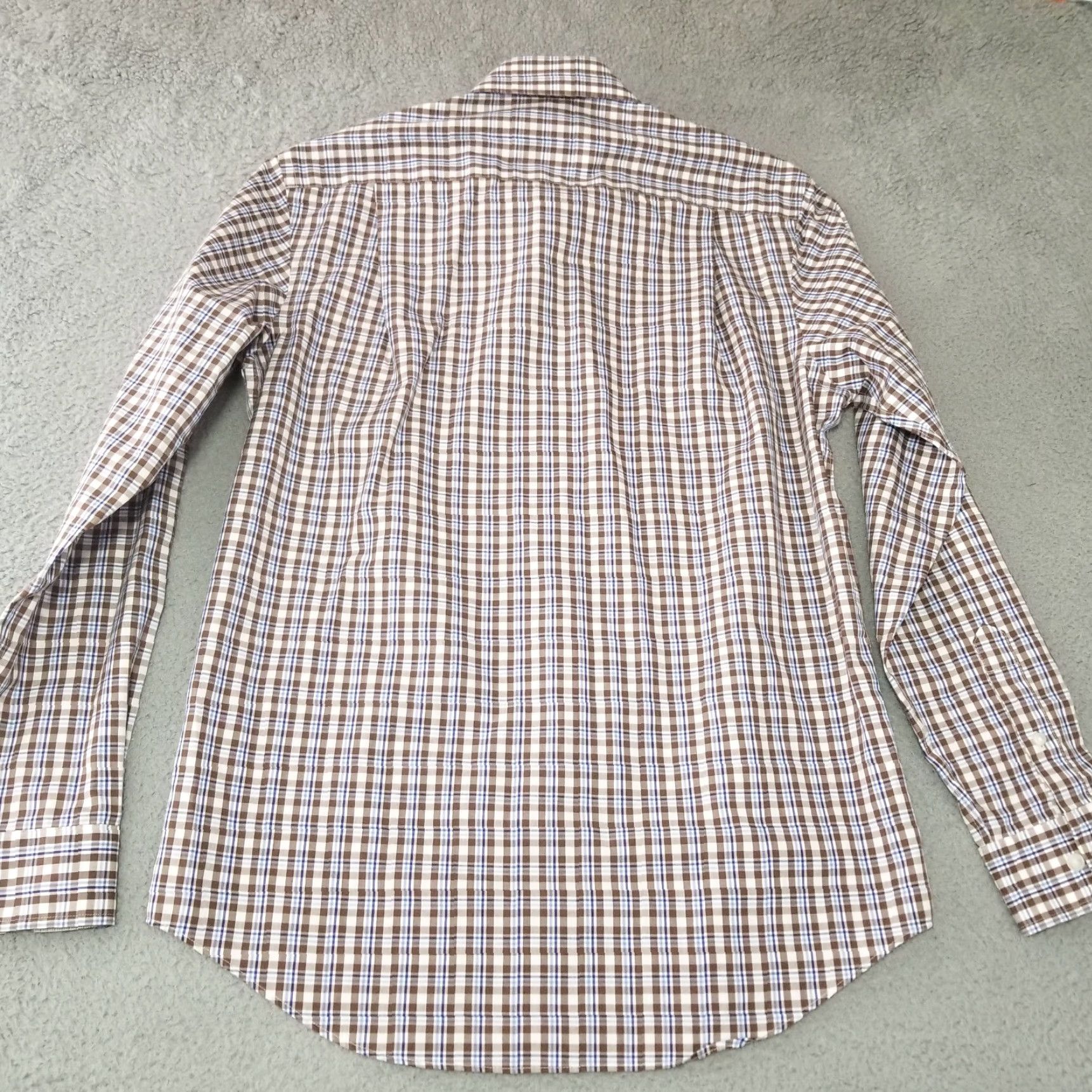 Joseph Abboud Joseph Abboud Shirt Mens Medium Brown Check Cotton Button Up Long Sleeve Casual Size US M / EU 48-50 / 2 - 5 Thumbnail
