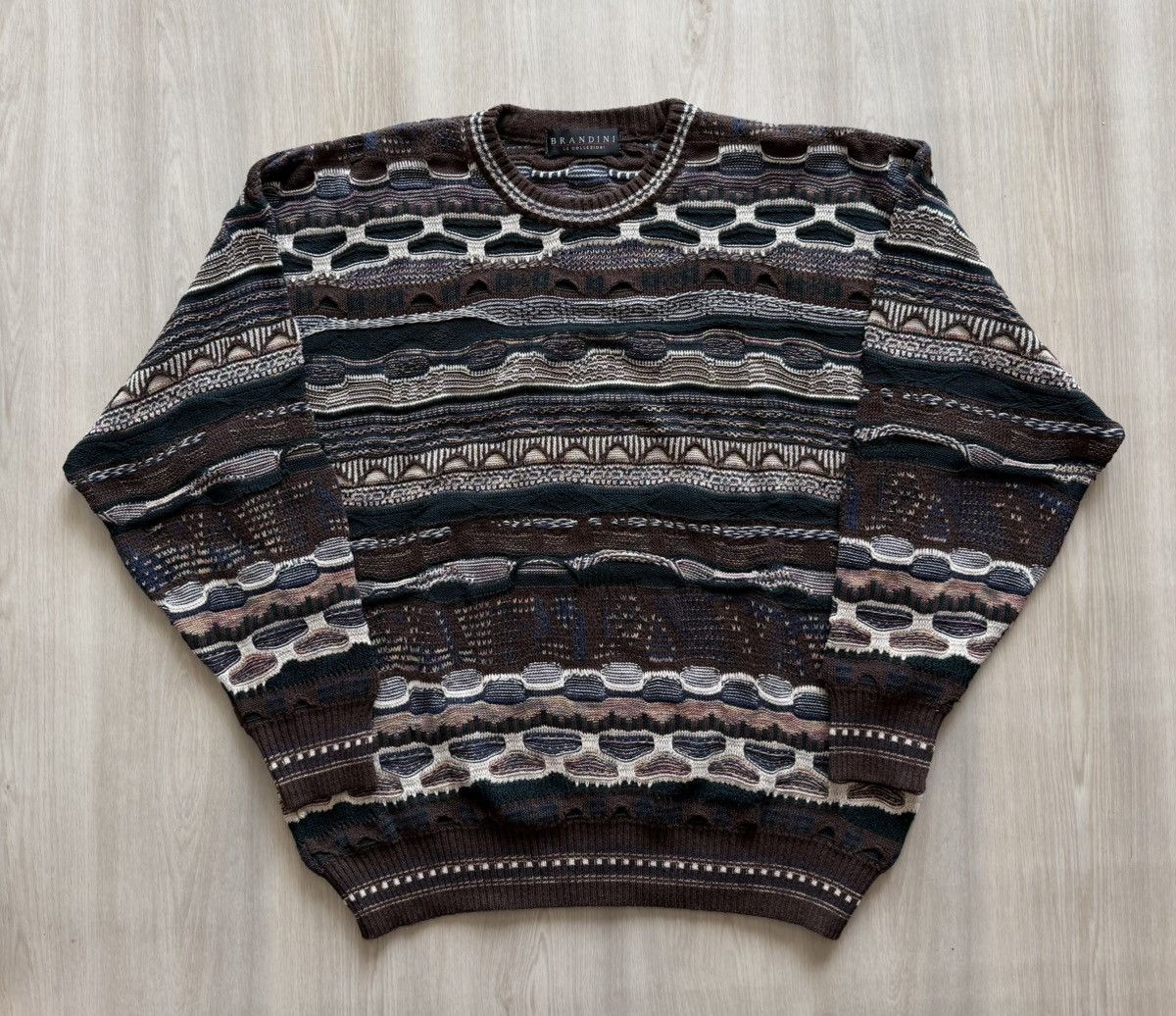 Vintage Vintage Brandini 3D Textured Coogi Style Knit Sweater Sz L Size US L / EU 52-54 / 3 - 1 Thumbnail