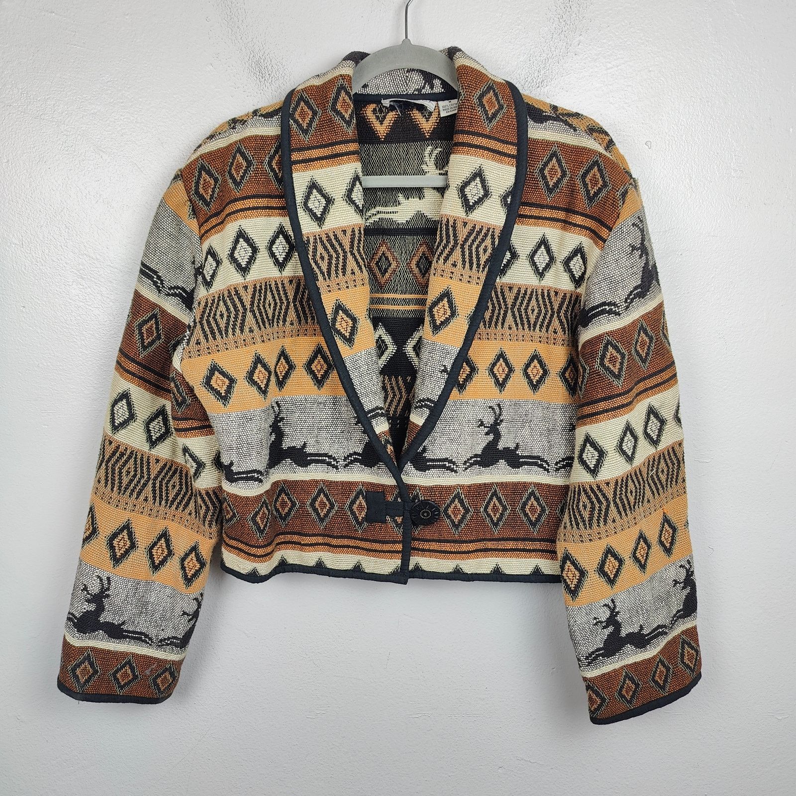 Other Vintage Flashback Jacket Women Medium Tribal Print Deer Size M / US 6-8 / IT 42-44 - 1 Thumbnail