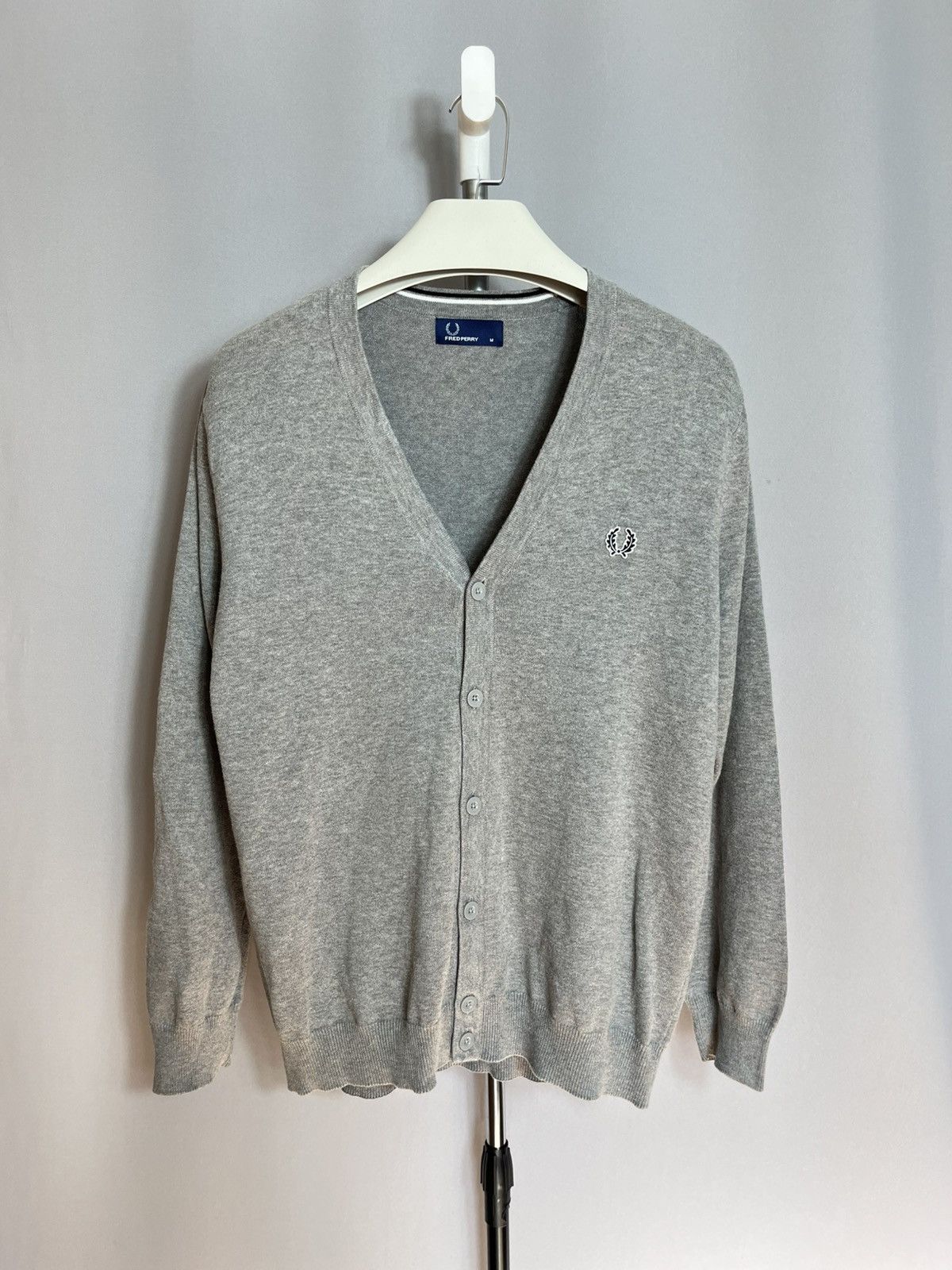 Fred Perry Fred Perry Mens Cardigan Cotton Button Grey Long Sleeve Size US M / EU 48-50 / 2 - 1 Thumbnail