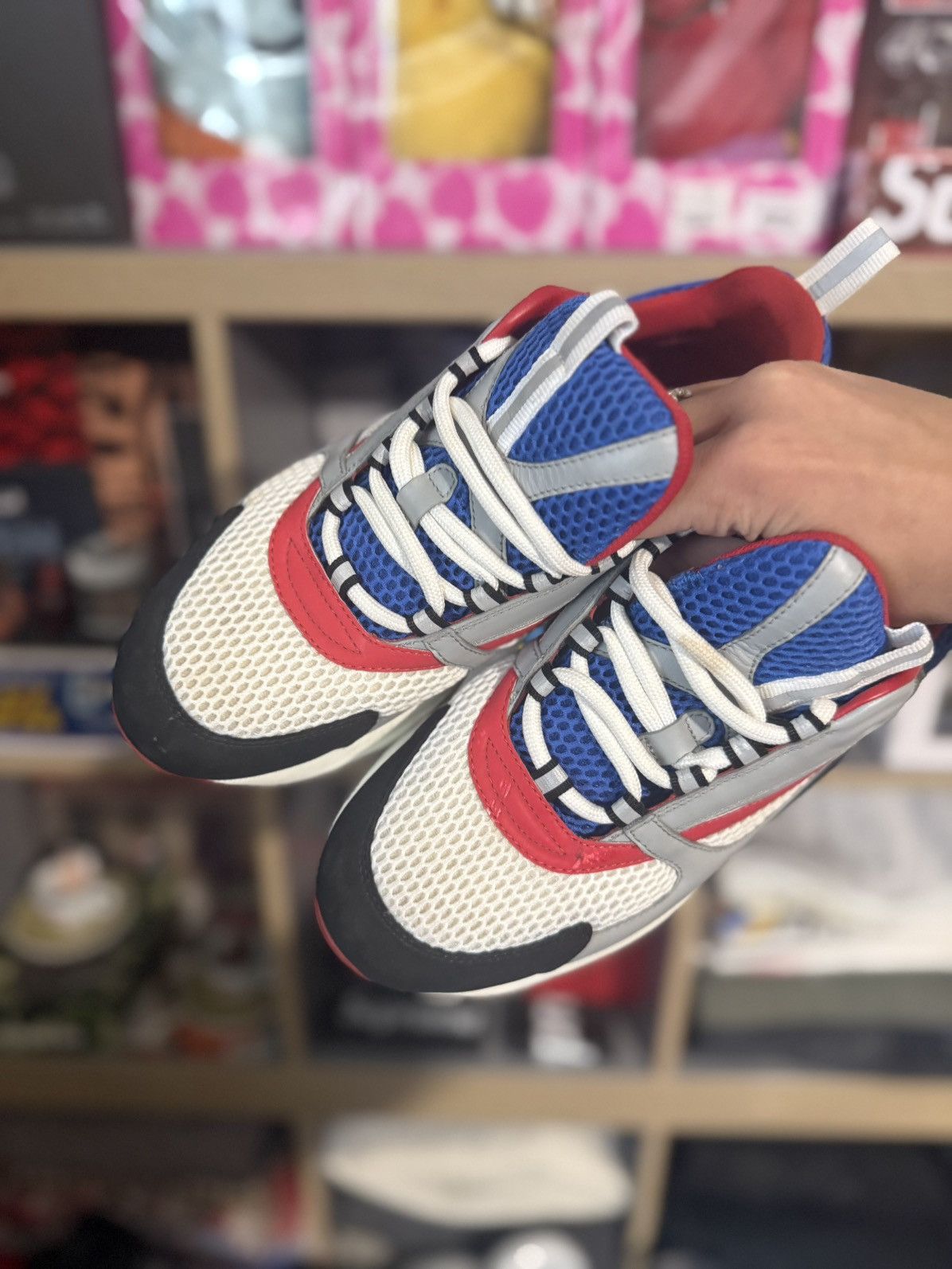 Dior Dior B22 Red/White & Blue Sneaker Size US 7.5 / EU 40-41 - 2 Thumbnail