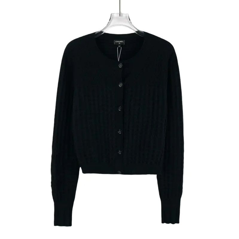 Chanel Chanel Black Cashmere Women's Cardigan 0089 Size ONE SIZE - 1 Thumbnail
