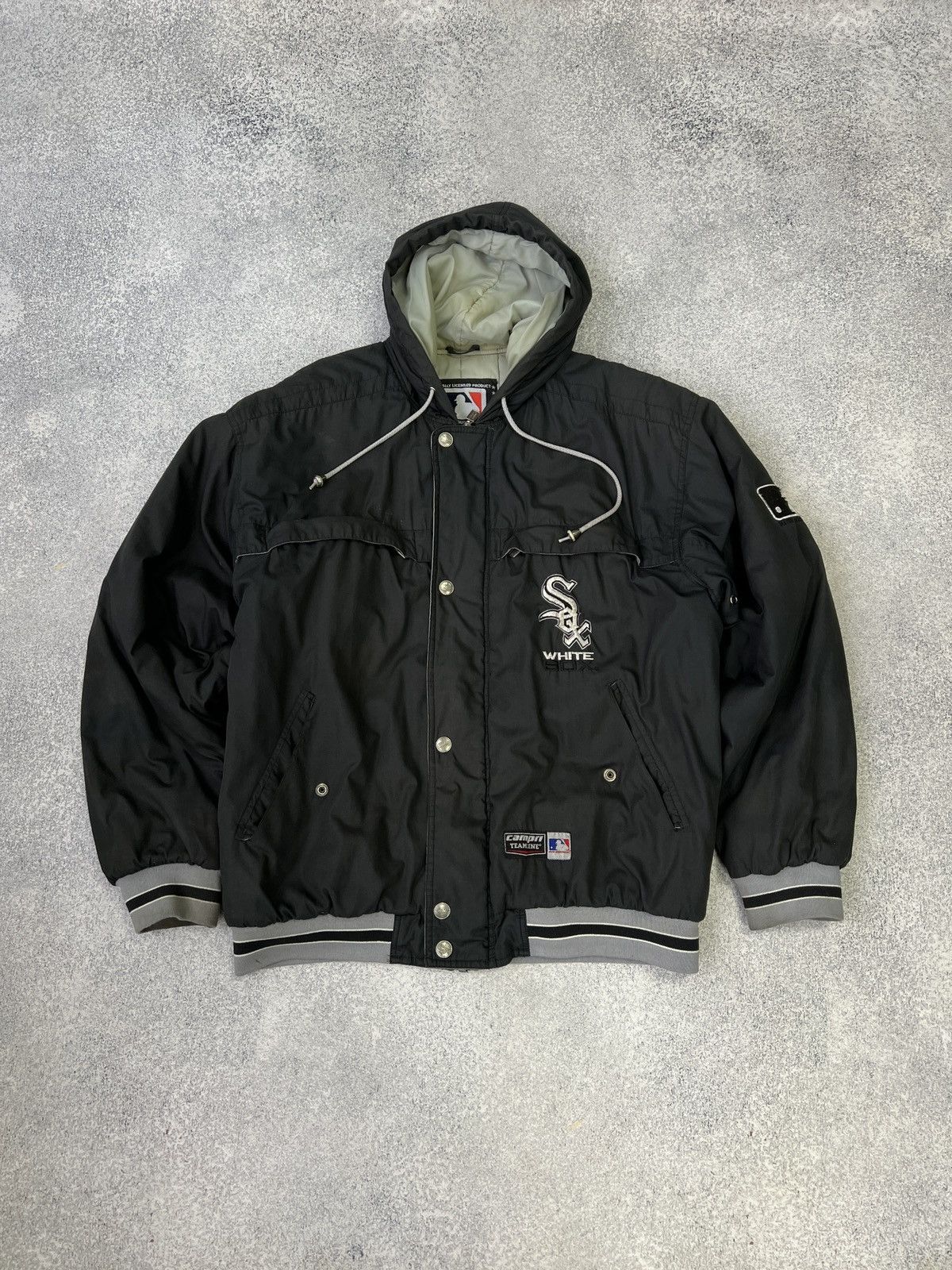 MLB × Vintage Campri Teamline White Sox Black Vintage Baseball Jacket Size US L / EU 52-54 / 3 - 2 Thumbnail