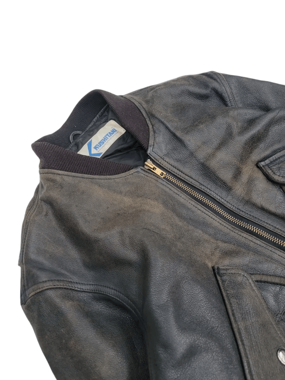 Vintage Vintage Kushitani Leather Jacket Embroided Logo Size US L / EU 52-54 / 3 - 4 Thumbnail