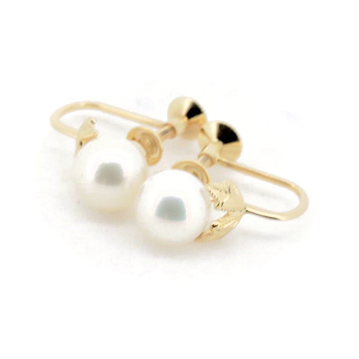 Mikimoto Mikimoto Mikimoto Pearl Au750 Earrings Crocodile skin Earrings DUTY FREE for USA Size ONE SIZE - 1 Thumbnail