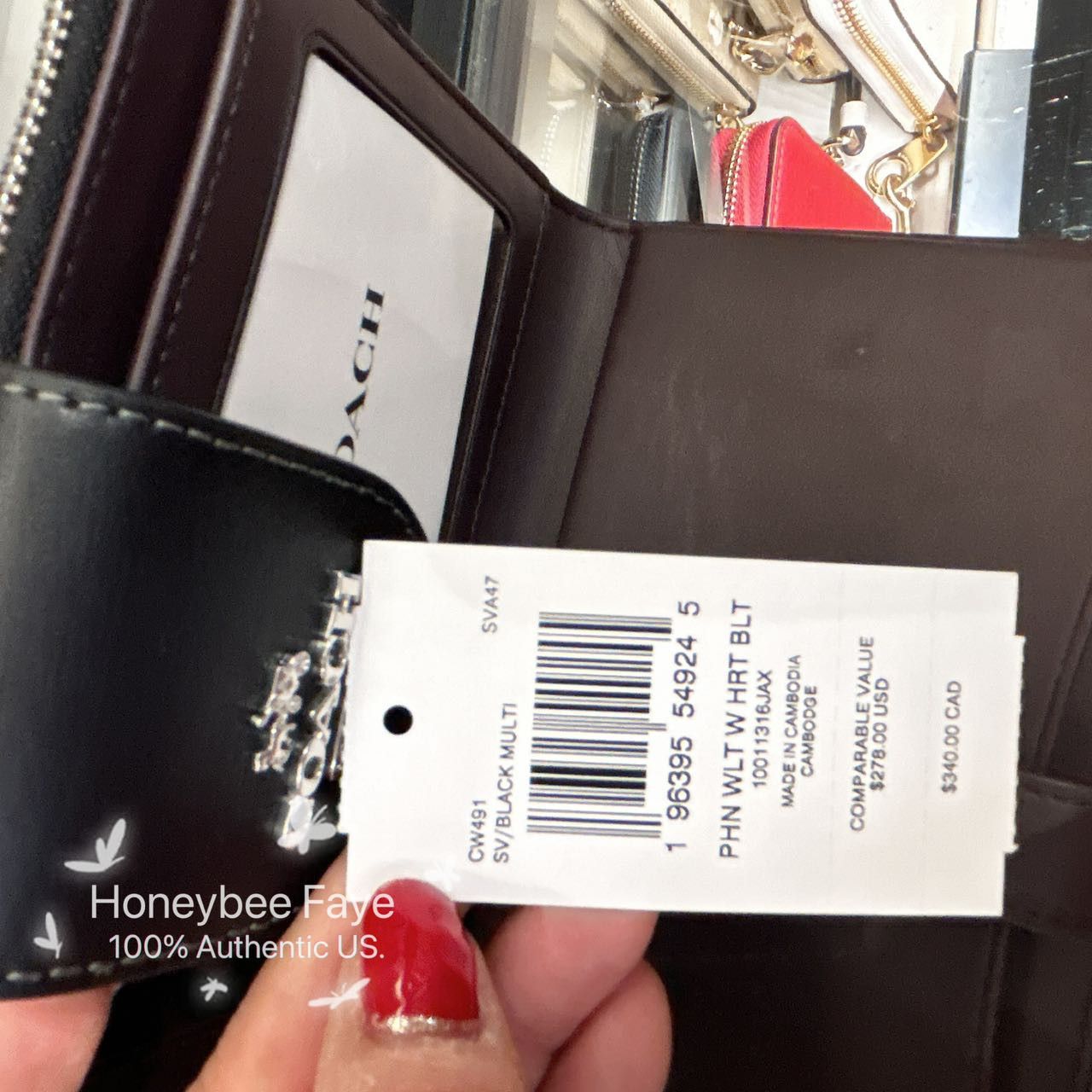 Coach Phone Wallet With Heart Bolt Print CW491 Size ONE SIZE - 6 Thumbnail