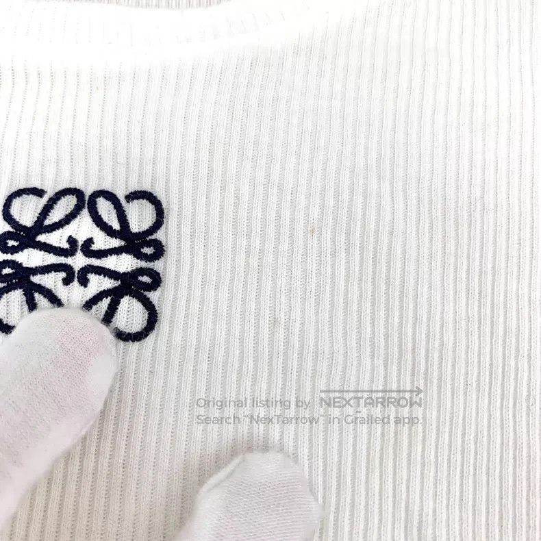 Loewe Loewe White logo embroidered cotton crew-neck sleeveless k Size L / US 10 / IT 46 - 9 Thumbnail