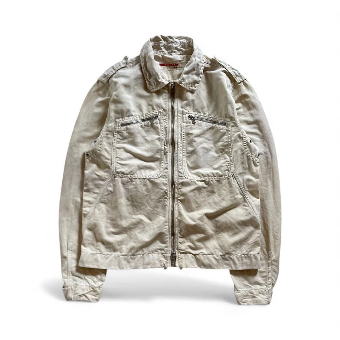 Prada 00’s Prada Sport Cotton/Linen Eyelet Work Jacket Size US M / EU 48-50 / 2 - 1 Thumbnail