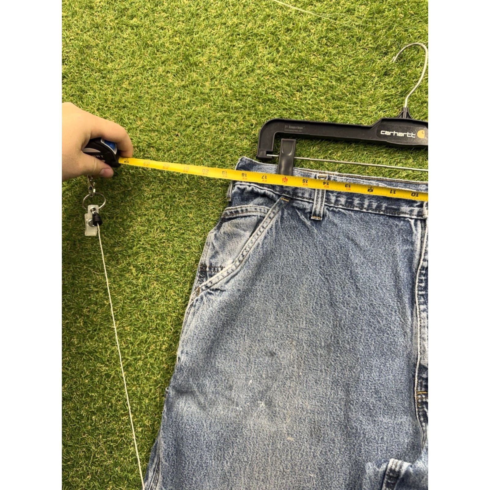 Carhartt Carhartt Carpenter Jeans Mens 40x32 Denim Original Dungaree Fit Workwear Jeans Carhartt B13DPS Blue 5-Pocket Relaxed Straight Mens Regular Size US 40 / EU 56 - 4 Thumbnail