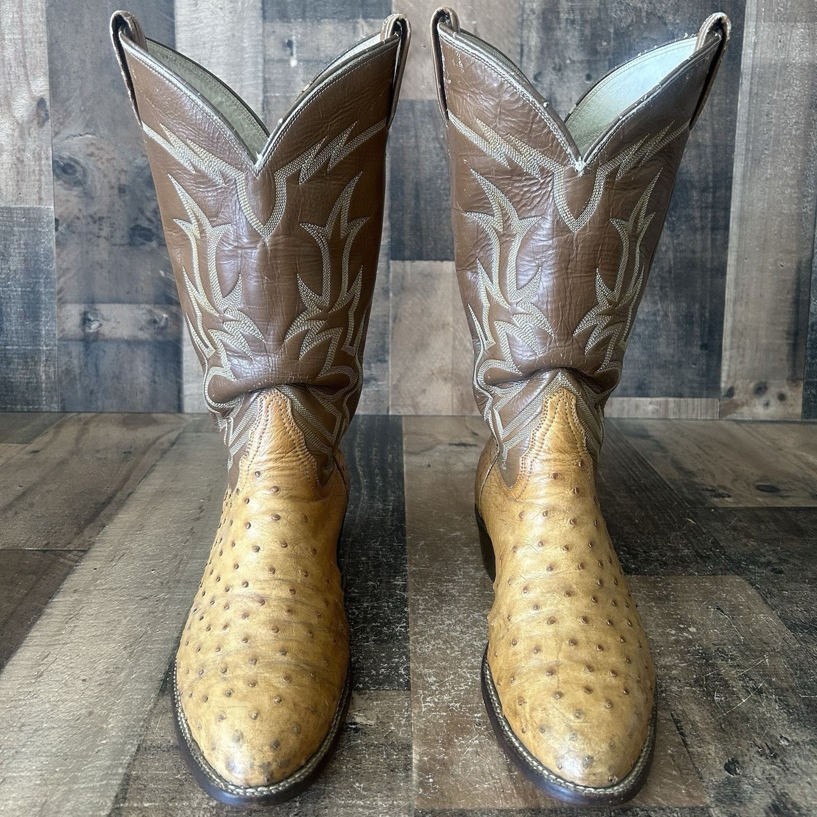 Tony Lama Tony Lama Vintage El Rey Ostrich Cowboy Boots Mens 9 D Size US 9 / EU 42 - 7 Thumbnail
