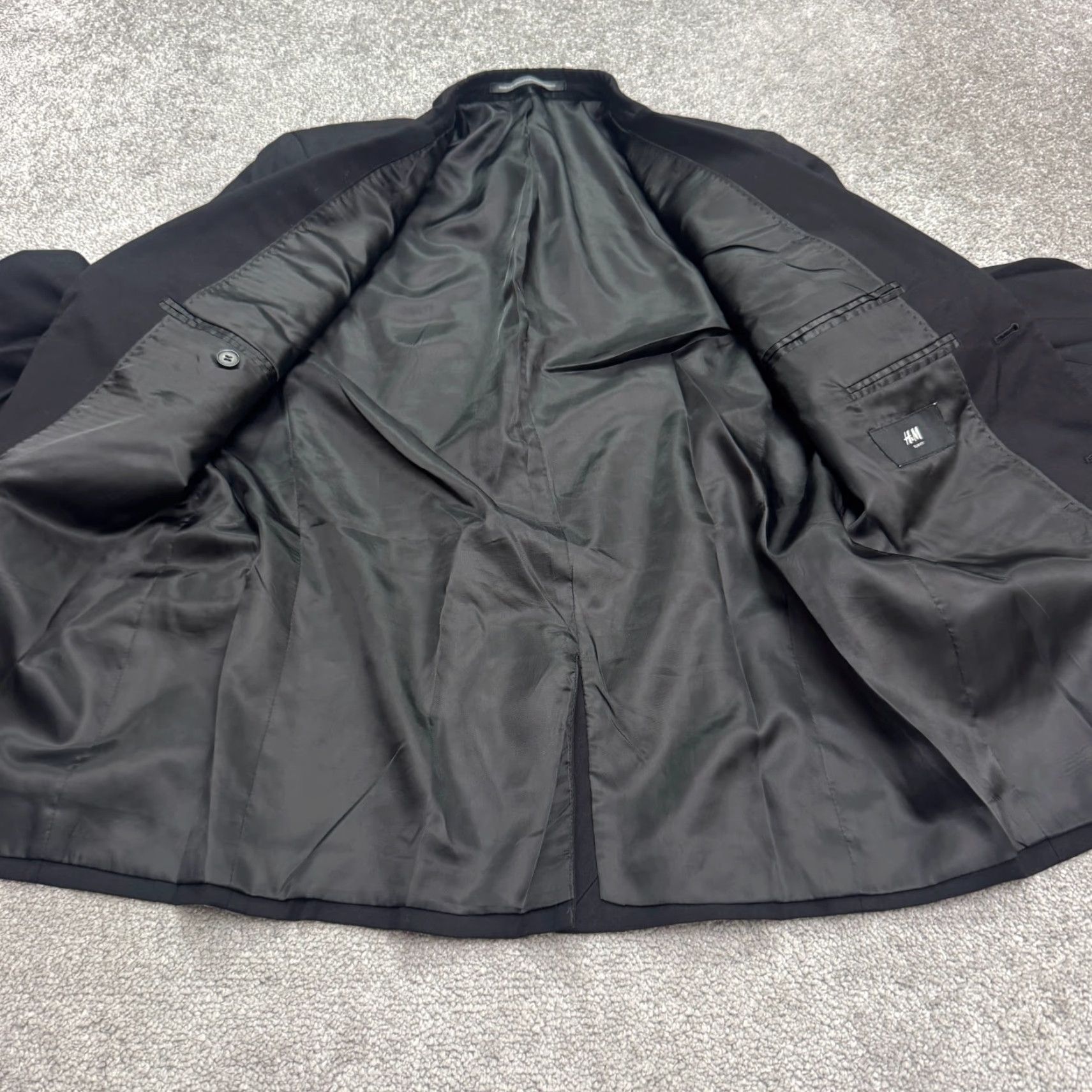 H&M H&M Slim Fit Blazer Suit Jacket Mens 40R Black Notch Lapel Single Vented Work Shirt Size 40R - 3 Thumbnail