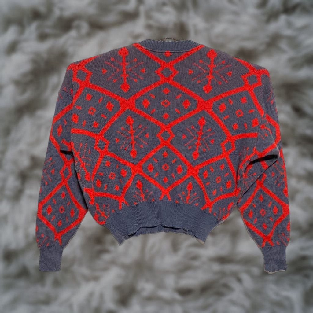 Vintage VINTAGE Lido Sports Wool Sweater Geometric Pullover Mens XL 23" Length Gray Wool Geometric Retro USA Winter Fall Utreasured? Size US XL / EU 56 / 4 - 1 Thumbnail