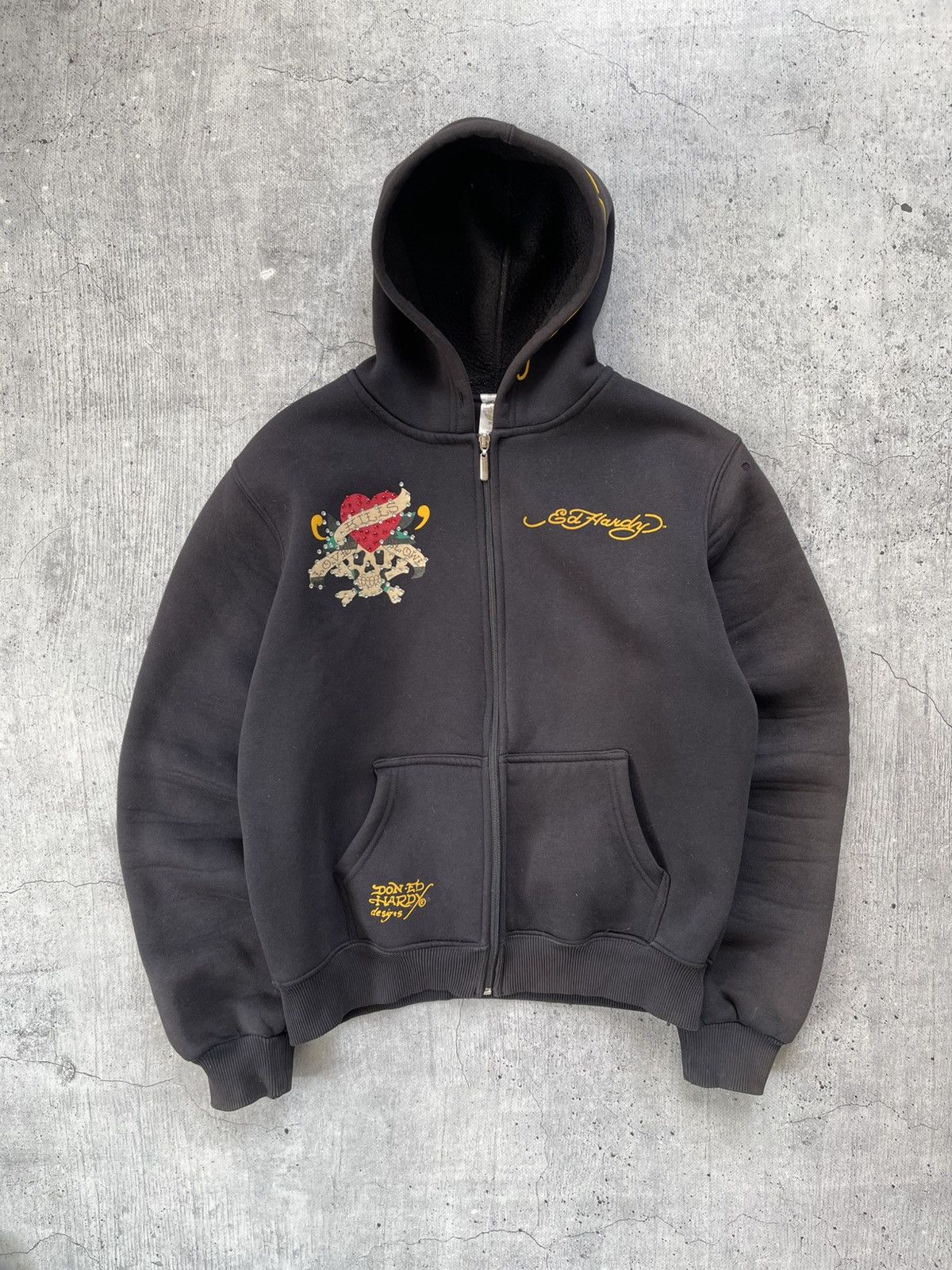 Ed Hardy × Vintage Ed hardy zip up hoodie y2k veryrare Size XXL / US 16-18 / IT 52-54 - 2 Thumbnail