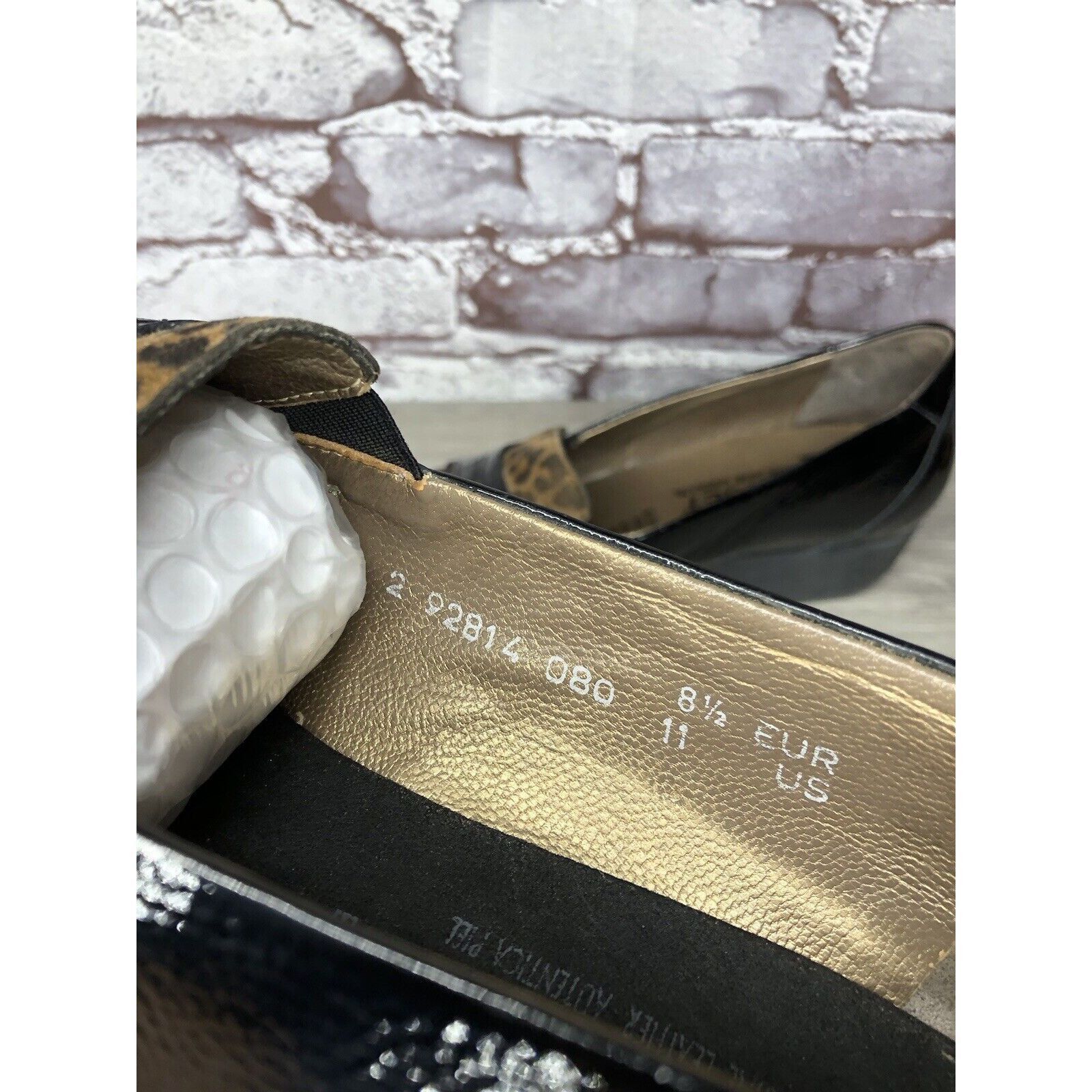 Mephisto Mephisto Air Jet Black Patent Leopard Print Penny Wedge Shoe Size US 11 / IT 41 - 6 Thumbnail