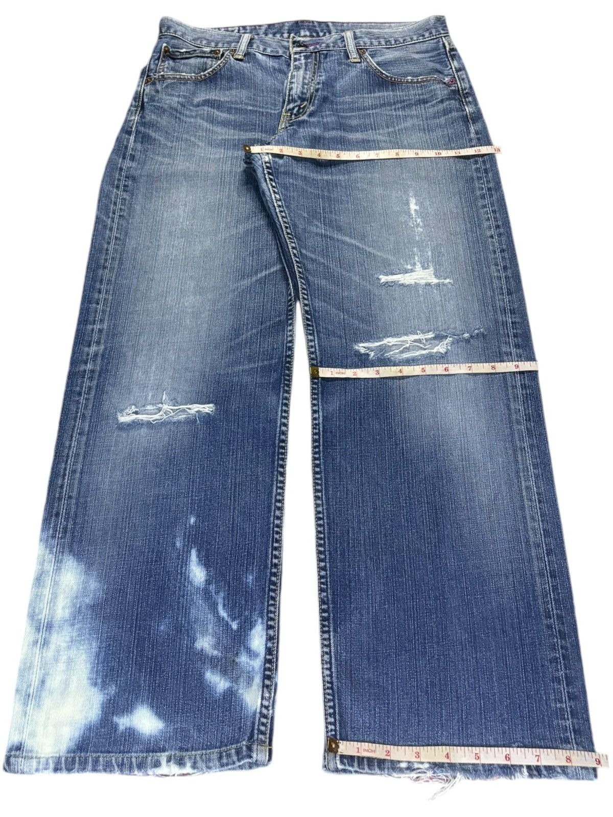 Levi's Vintage 90s Levis Bleached Wash Distressed Baggy Jeans Size US 33 - 13 Thumbnail