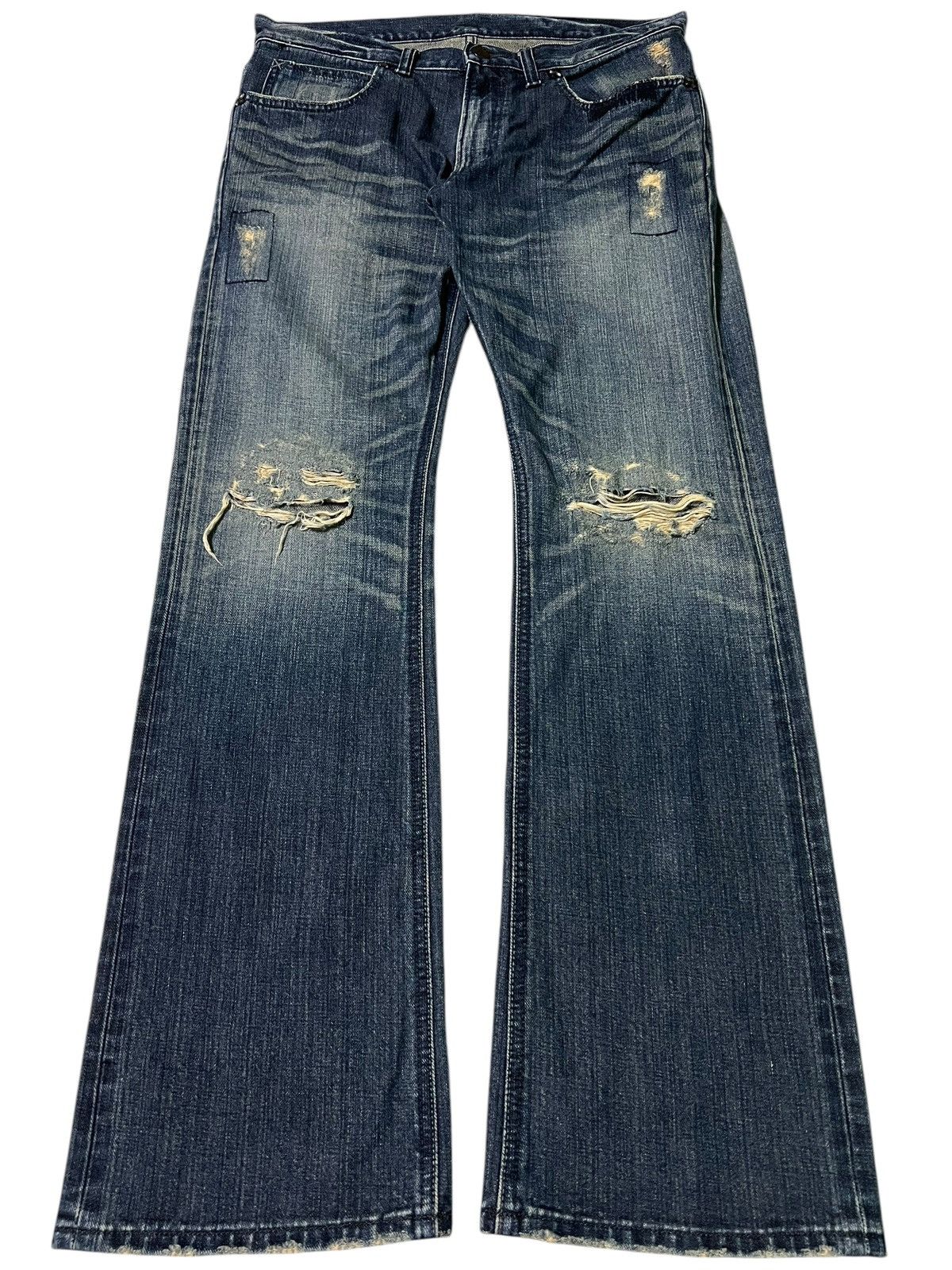 If Six Was Nine × Lee 💥FLARE💥VINTAGE LEE RIDER WASHED DISTRESS JEAN JAPAN Size US 33 - 1 Thumbnail