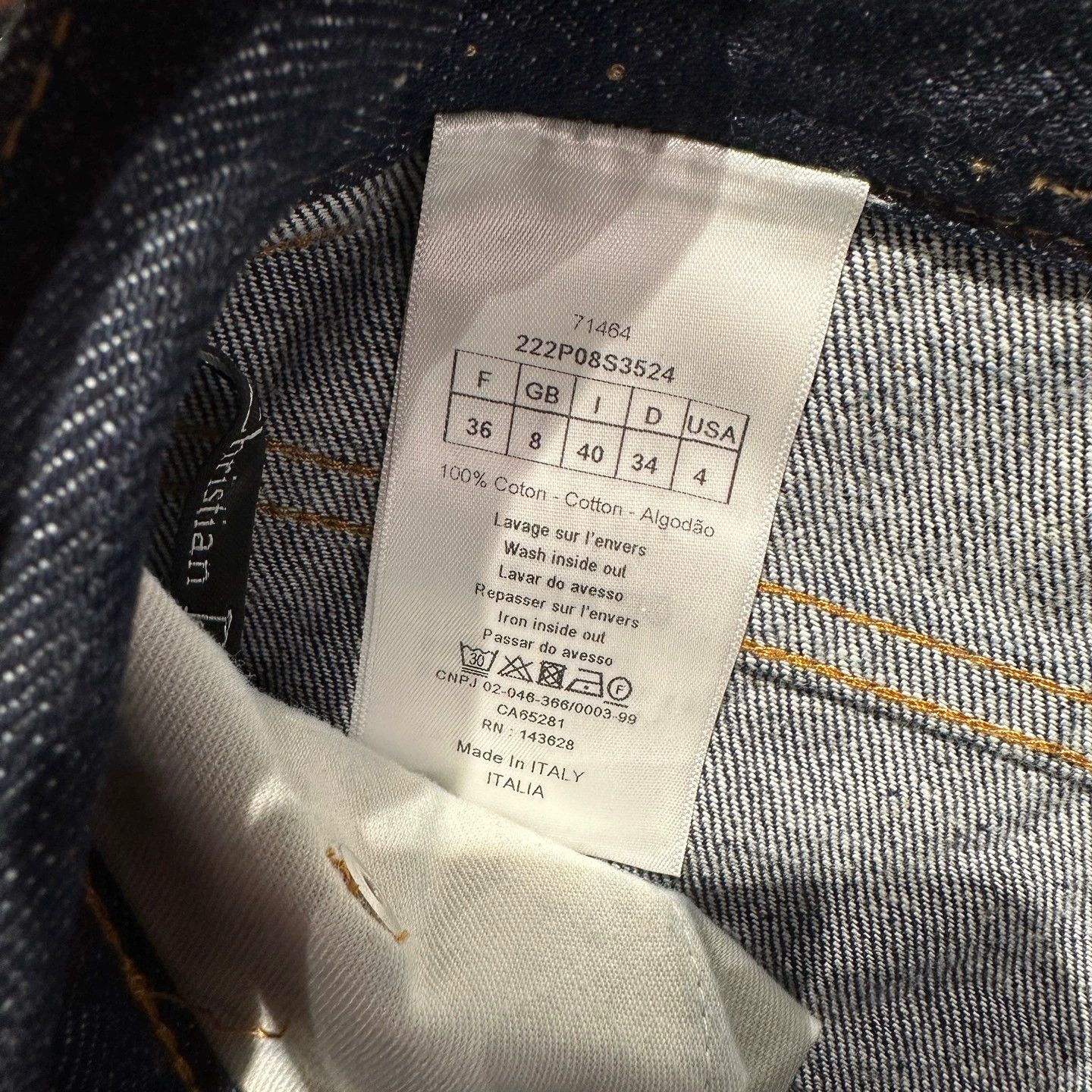 Christian Dior Monsieur Christian Dior 24SS mar491 logo leather tag jeans 36 Size 26" / US 2 / IT 38 - 4 Thumbnail