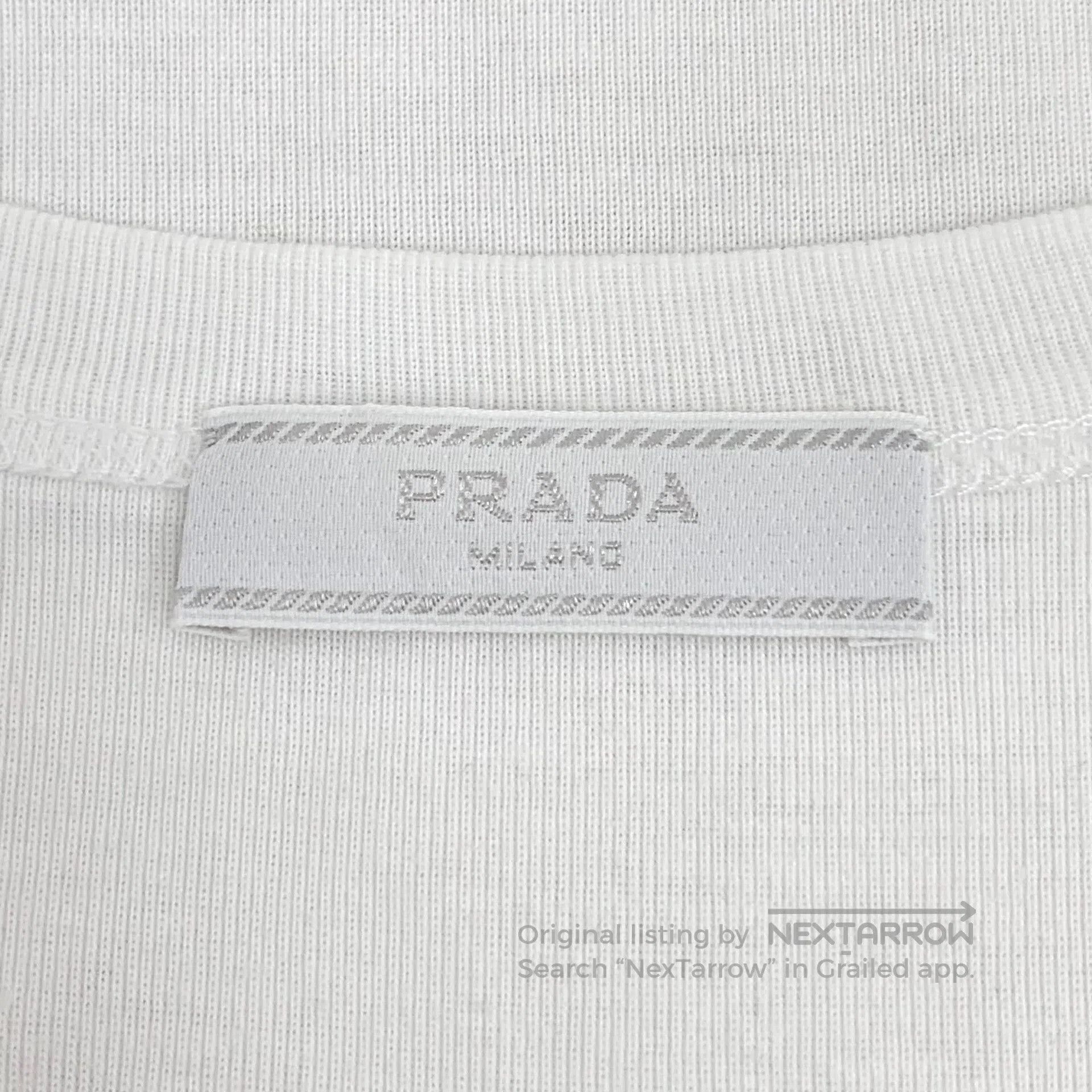 Prada Prada White Triangle Logo Cotton Round Neck Sleeveless Ves Size M / US 6-8 / IT 42-44 - 6 Thumbnail