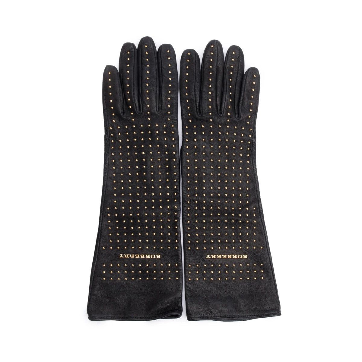 Burberry BURBERRY Black Leather Studded Gloves Size ONE SIZE - 1 Thumbnail