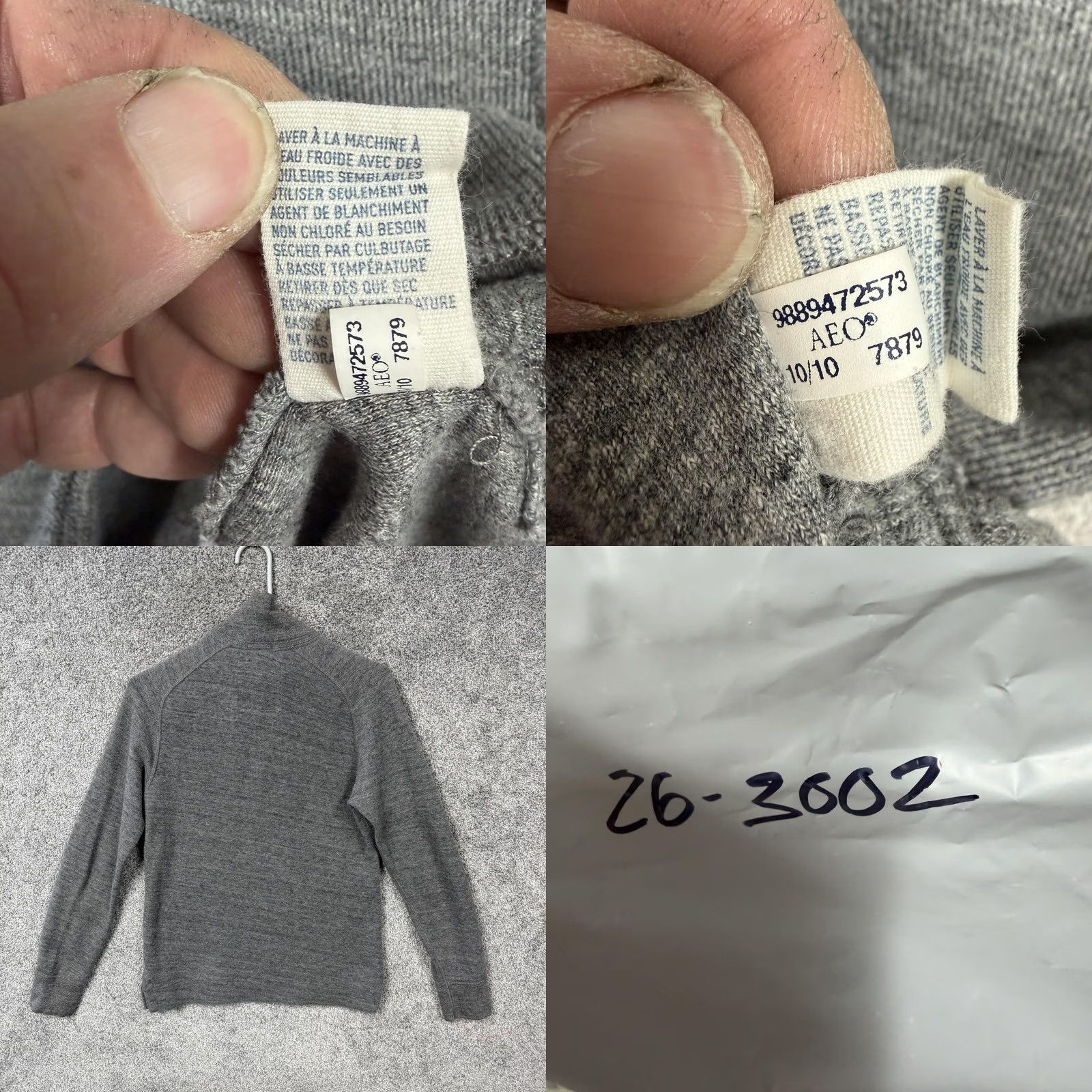 American Eagle Outfitters American Eagle Outfitters Sweater Men XS Gray Athletic Mock Neck Henley Knit Size US XS / EU 42 / 0 - 8 Thumbnail