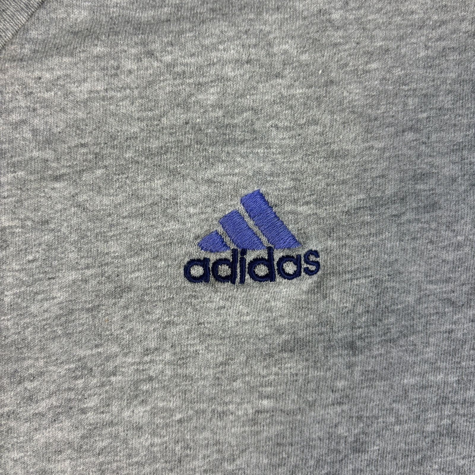 Adidas vintage 90s adidas v-neck gray tshirt womens M/L embroidered Size M / US 6-8 / IT 42-44 - 3 Thumbnail