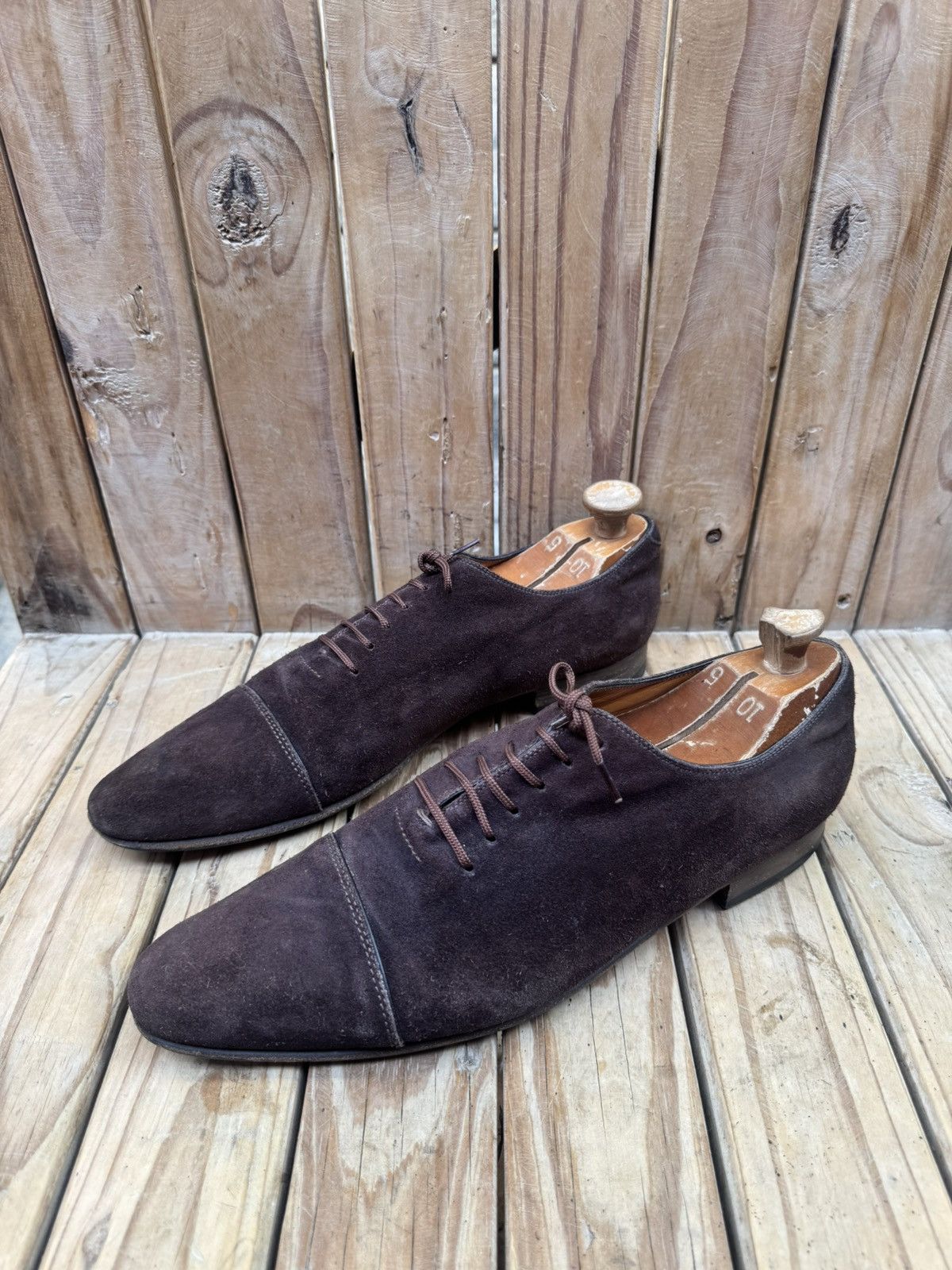 Gucci Gucci brown suede Leather Men's Dress Shoes UK 10.5 EUR 44.5 Size US 11 / EU 44 - 15 Thumbnail